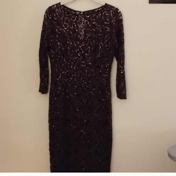 Deep Plum Lace Gown - Picture 2 of 9